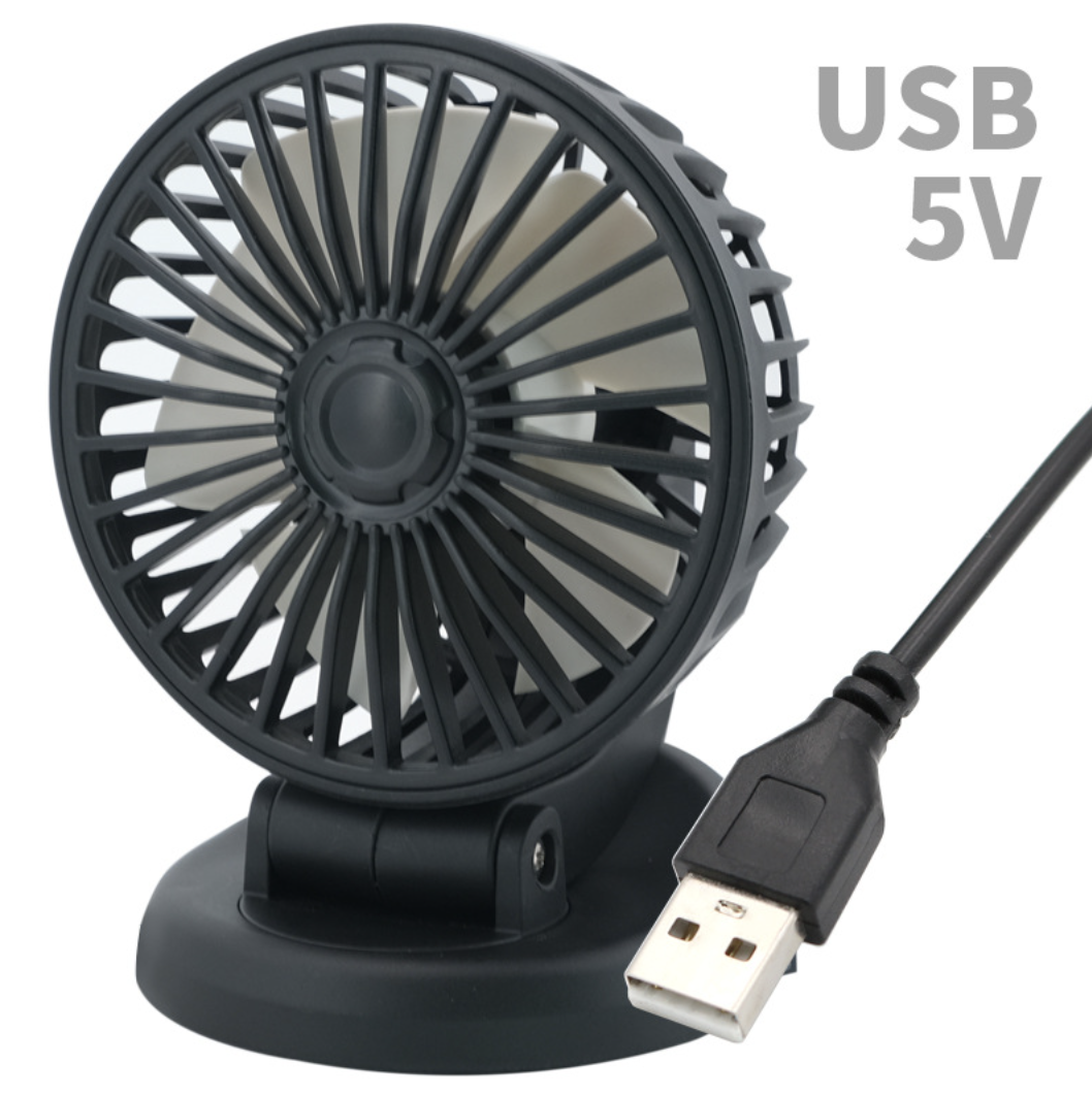 Автомобільний USB вентилятор / Авто вентилятор з поворотом USB 5V / Вентилятор з направленим потоком / Вентилятор для літа в авто, фото 1