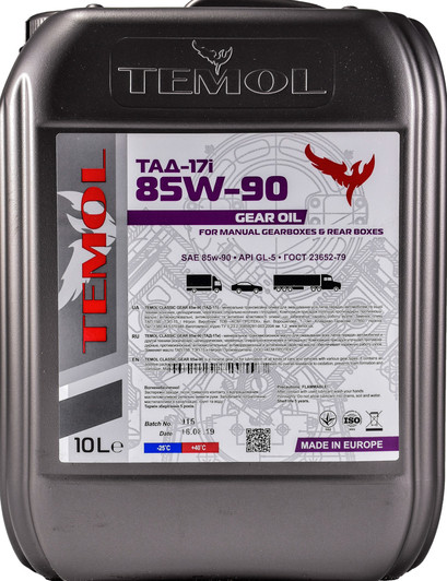 Трансмiсiйна олива КСМ TEMOL ТАД-17і API GL-5 10л