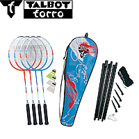 Набор для бадминтона Talbot Badminton 4-players Set 4-Fighter Set 4 ракетки 3 волана сетка с крючками чехол