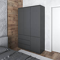 Шкаф для одежды VAYS в спальню с 3 шухлядами, штангой и полками, без ручек R9+R22
