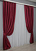 Комплект (2шт. 1х2,7м.) готових жакардових штор, колекція "Савана". Колір бордовий. Код 612ш 31-159, фото 3