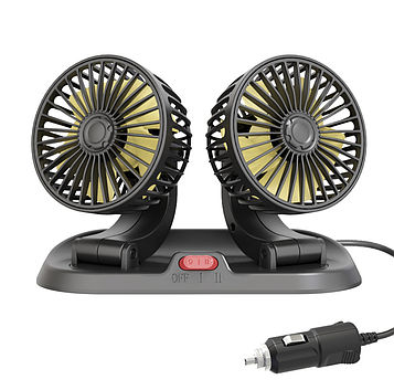Автомобільний вентилятор / Вентилятор для автомобіля 12V з табличкою телефону / Подвійний вентилятор від прикурювача
