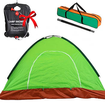 Намет 4-місний 200х200 см, колір Рандом + Подарунок Душ туристичний Easy Camp Solar Shower