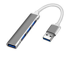 Перехідник USB HUB адаптер розгалужувач USB 3.0 Type-A на 4 порти: 1 x USB 3.0 3 x USB 2.0 метал