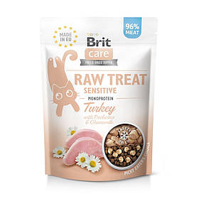 Ласощі для котів зі схильністю до алергії Brit Raw Treat Sensitive з індичкою 40г