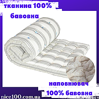 Матрац ватяний Тік 120х190 в ліжко. Ватний матрац висота 7 см, Чохол: 100% бавовна всередині бавовняна вата
