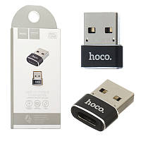 Адаптер Hoco UA6 USB (m)-to-Type-C (f) black