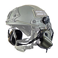 Активные тактические наушники с микрофоном "Earmor M32H "MOD3 Helmet Version Олива