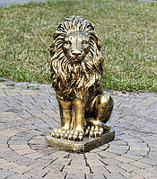 Садова фігура Лев середній лівий (53х19х31 см) , садова фігура з полістоуну, статуя лева