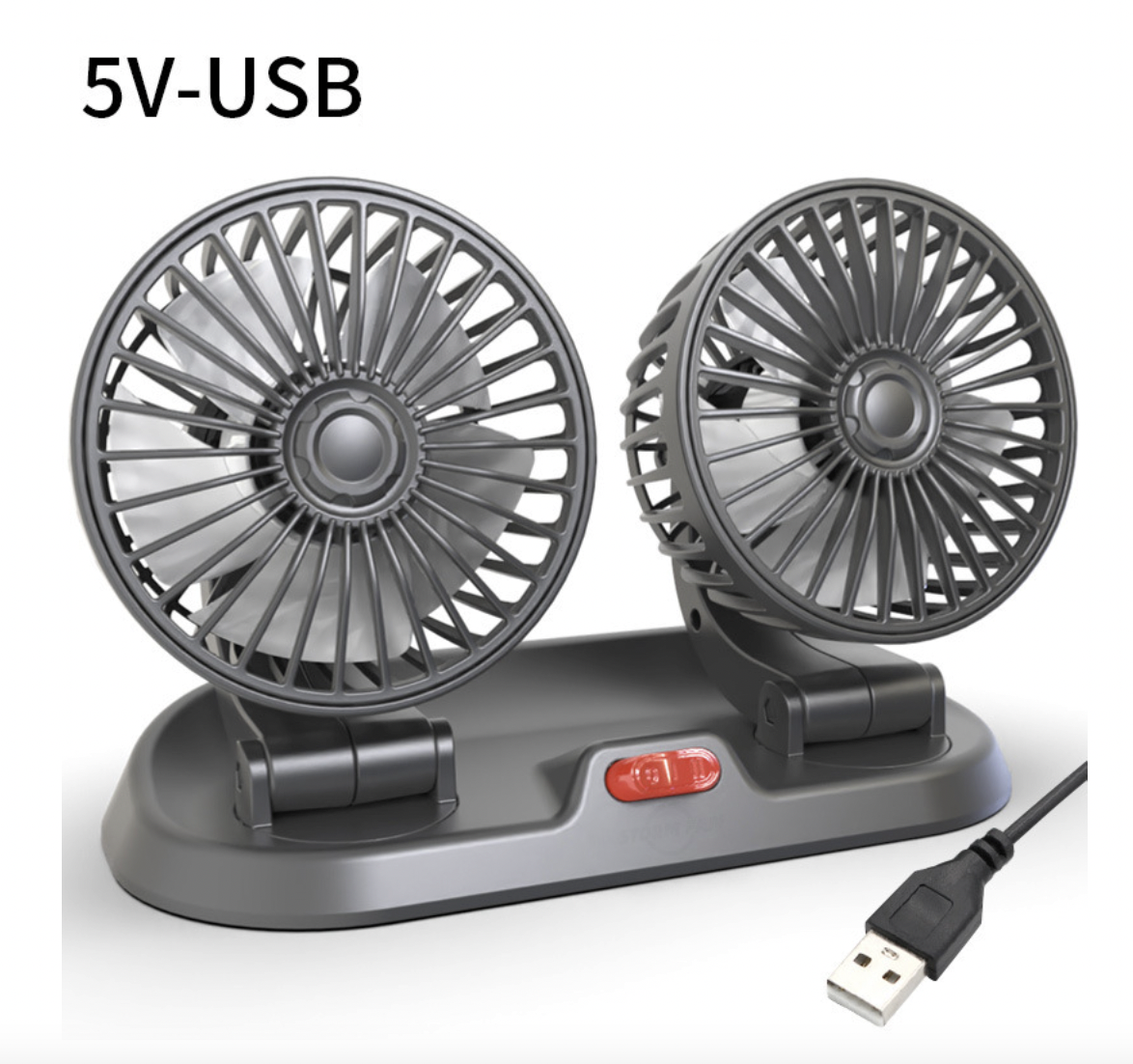 Автомобільний вентилятор подвійний 5V USB з табличкою номера телефону