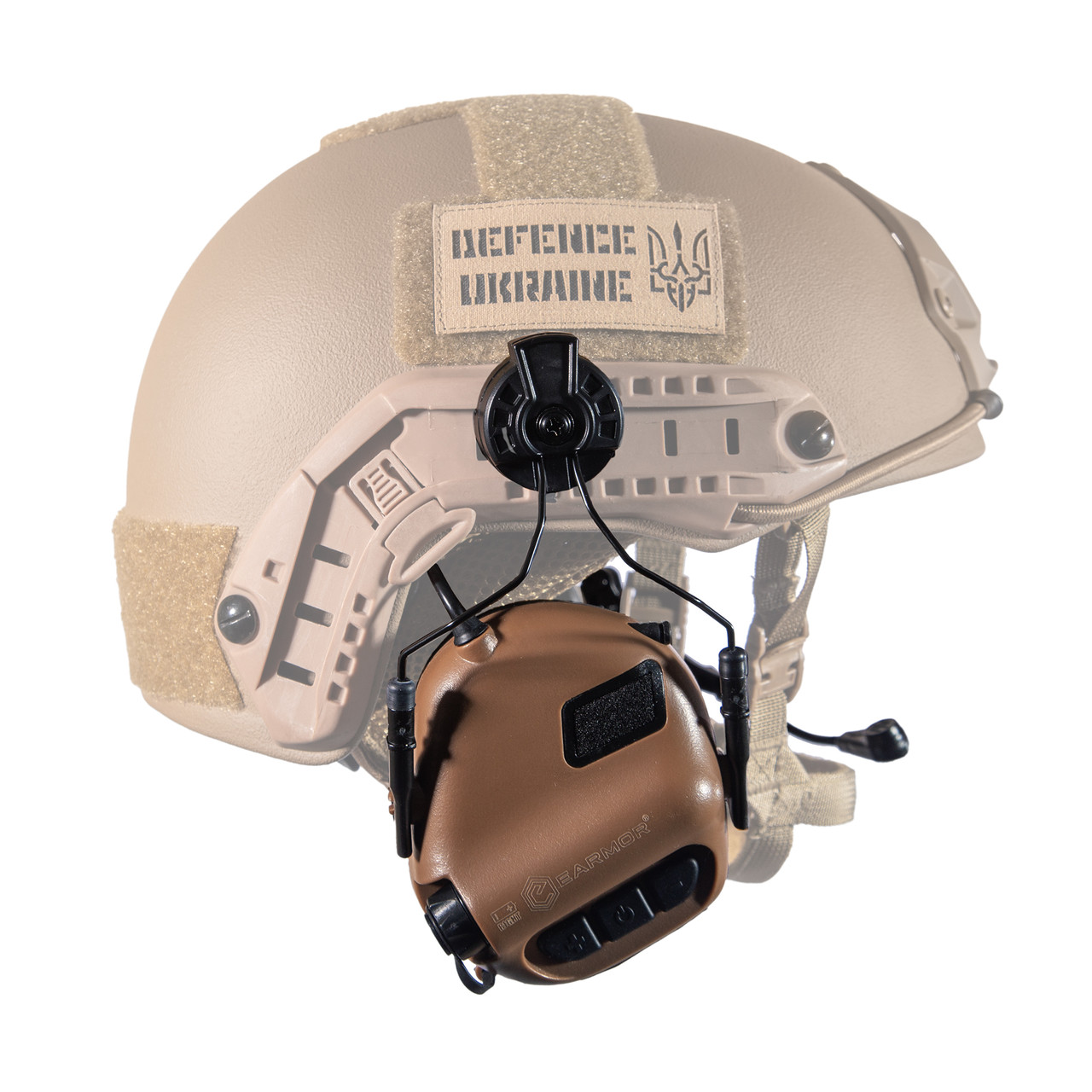 Активные наушники тактические с микрофоном "Earmor M32H "MOD3 Helmet Version Койот - фото 3 - id-p2208253206