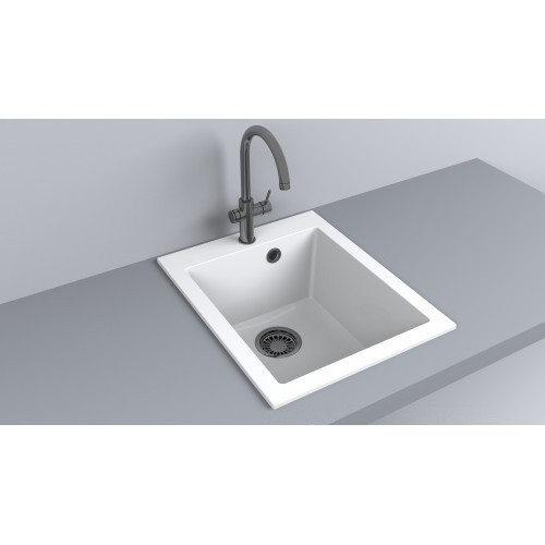 Кухонна мийка Fancy Marble Jersey 410 білий, фото 1