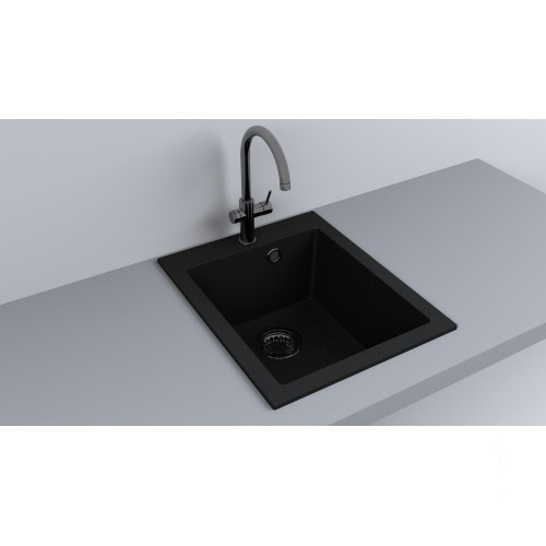 Кухонна мийка Fancy Marble Jersey 410 чорний, фото 1