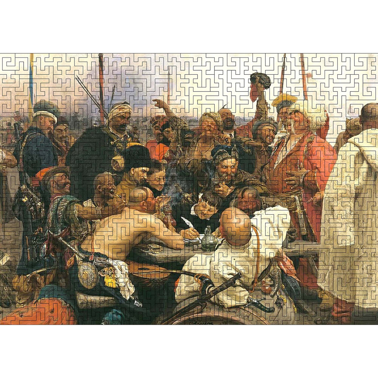 Дерев'яний пазл-лабіринт Woods Story Запорожці (Ілля Рєпін) L, фото 1