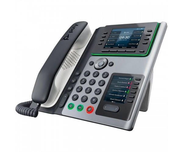 Poly SIP-телефон Edge E450, Bluetooth 5, WiFi AC, 2x USB, PoE, сірий ...
