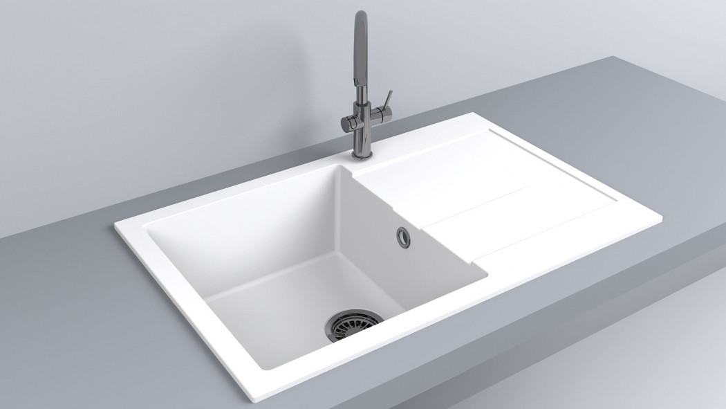 Кухонна мийка Fancy Marble Connecticut білий, фото 1