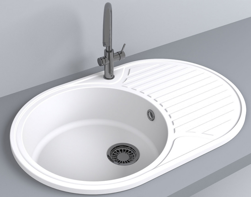 Кухонна мийка Fancy Marble Vermont білий, фото 1