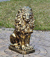 Садова фігура Лев середній правий (53х19х31 см), скульптура лева, садові фігури з полістоуну