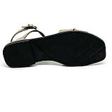 Жіночі шкіряні босоніжки бежевого кольору на плоскій підошві MIDA 25143(18) розмір 36, фото 9