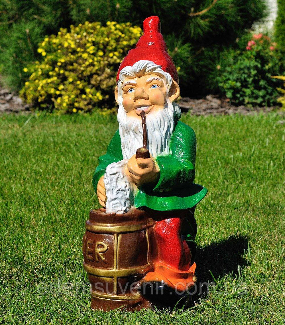 Садова фігура Гном з пивом, фото 1