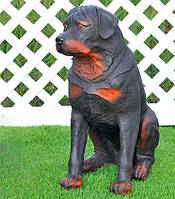 Садова фігура Ротвейлер сидячий (65х28х53 см), садові фігури з полістоуну, садові статуетки