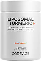 CodeAge Liposomal Turmeric Curcumin / Липосомальный ферментированный куркумин 90 капсул