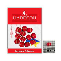 МІНІ-Бойл з резинкою HARPOON FLUOR 9*8мм 12шт Полуниця Червоний