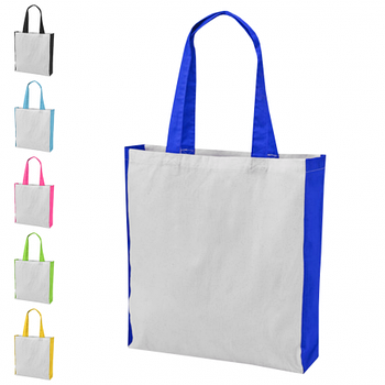 Сумка для сублімації із кольоровою вставкою 34х39см. з габардину