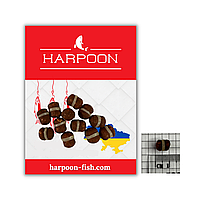 МІНІ-Бойл з резинкою HARPOON FLUOR 9*8мм 12шт Тигровий горіх Коричневий