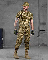 Тактический летний костюм 3в1 пиксель , армейский летний костюм пиксель штаны+футболка+кепка