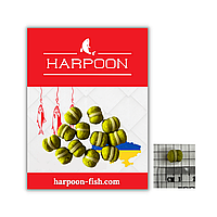 МІНІ-Бойл з резинкою HARPOON FLUOR 9*8мм 12шт Часник Зелений