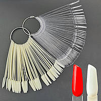 Палитра-веер на кольце (50 типс, 13,3 см) для демонстрации гель-лаков и дизайнов - 449