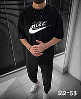Мужской летний спортивный костюм Nike футболка и штаны с логотипом размеры 48-54