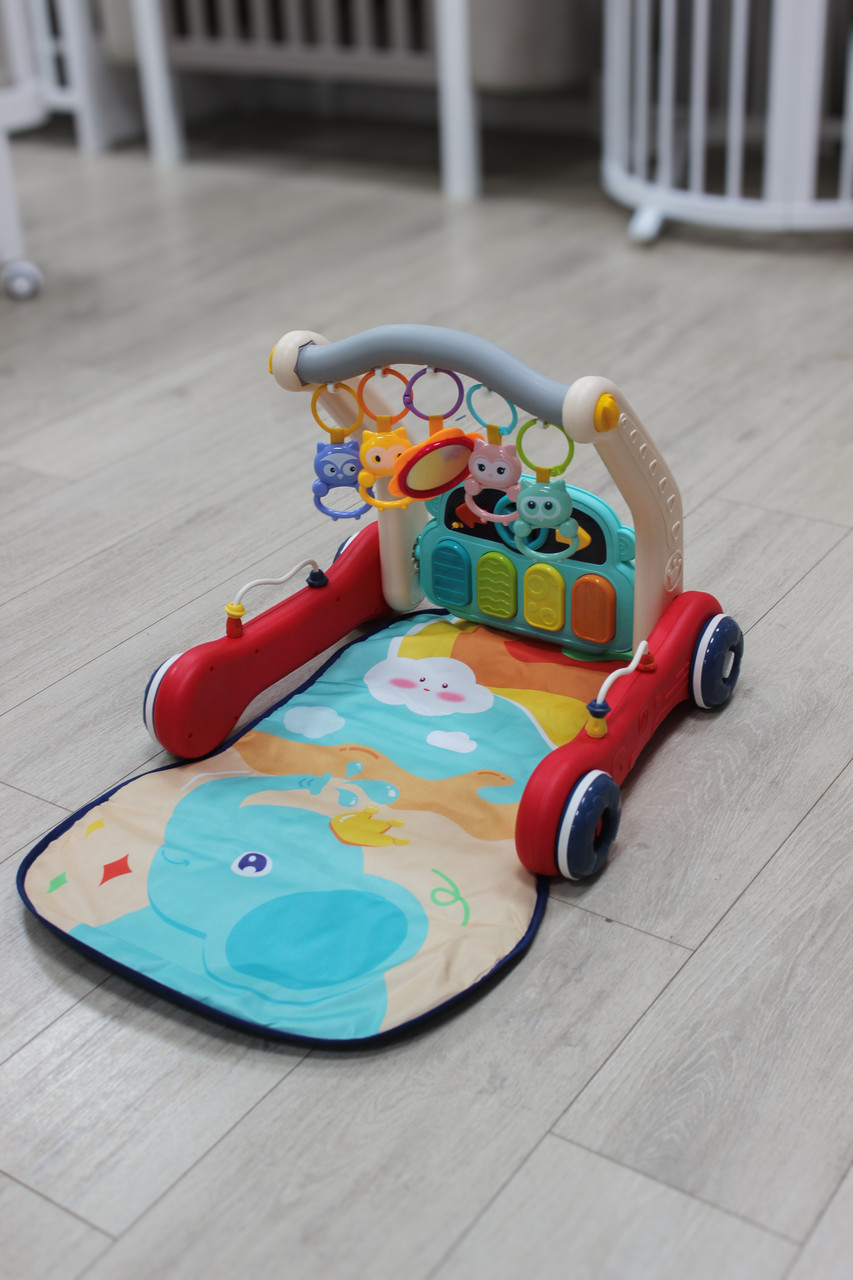 Ходунки-килимок 2в1 з брязкальцями та музикою 0640, фото 1