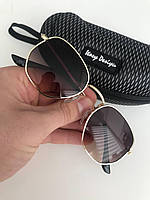 Стильные солнцезащитные очки унисекс Ray Ban Hexagonal, качественные солнечные очки рей бен Коричневый/Золотой