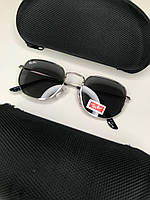 Стильные солнцезащитные очки унисекс Ray Ban Hexagonal, качественные солнечные очки рей бен Золотой/зеленый