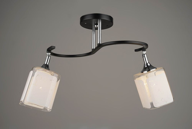 Чорна стельова люстра на два плафони L520*W210*H260, фото 1