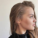 Срібні сережки кільця жіночі Конго Стильні сережки великі зі срібла круглі позолочені (ф. 2,5 см), фото 8