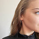 Срібні сережки кільця жіночі Конго Стильні сережки великі зі срібла круглі позолочені (ф. 2,5 см), фото 7