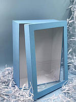 Коробка прямокутна з віконцем (голубий)