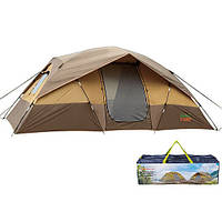 Палатка 4-местная двухкомнатная с тентом и тамбуром для кемпинга Green Camp GC1100