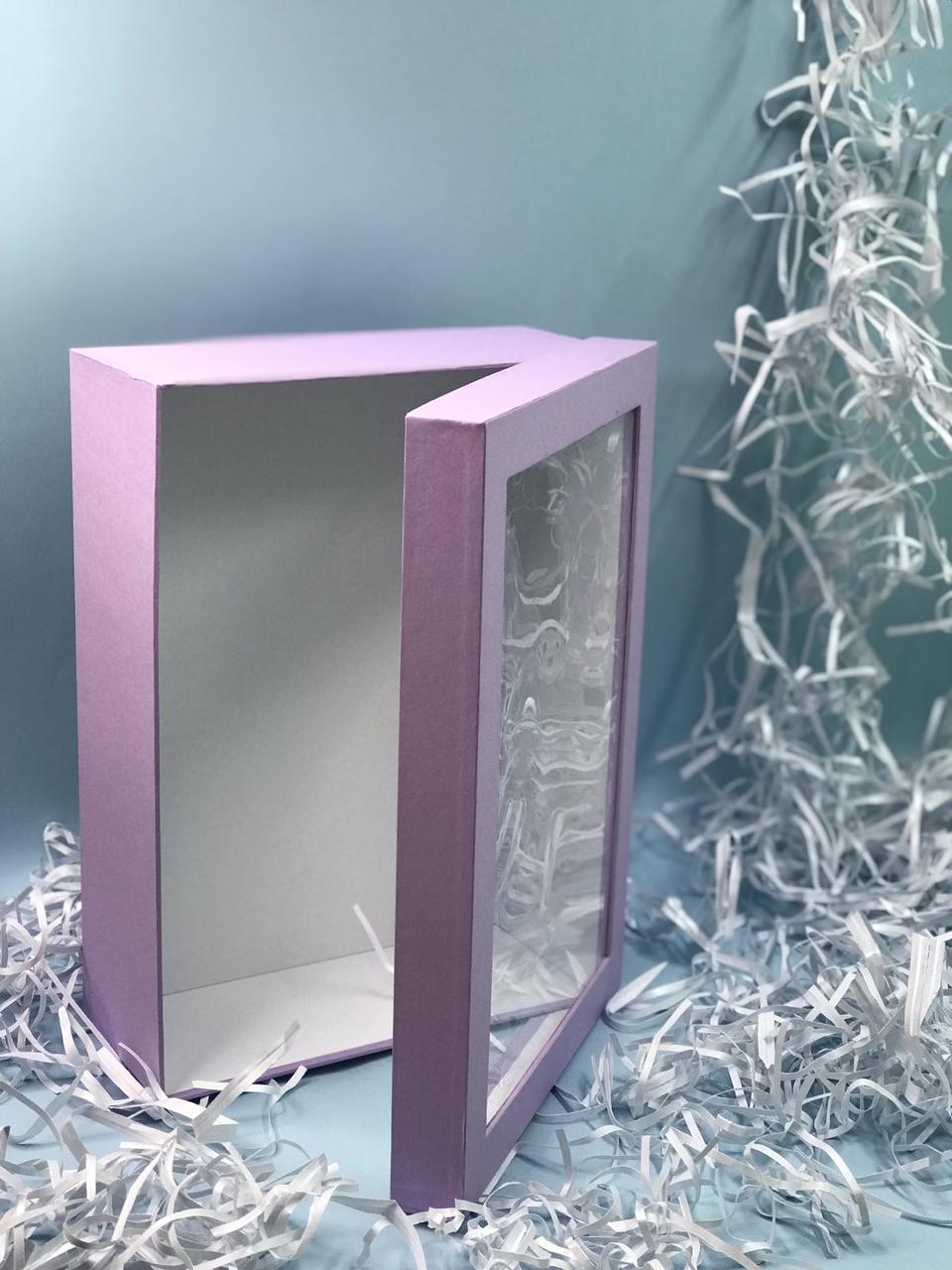 Коробка прямокутна з віконцем (лаванда), фото 1