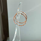 Срібні сережки кільця ребристі 925 проби з покриттям позолотої Лондона ф.2,5 см, фото 4