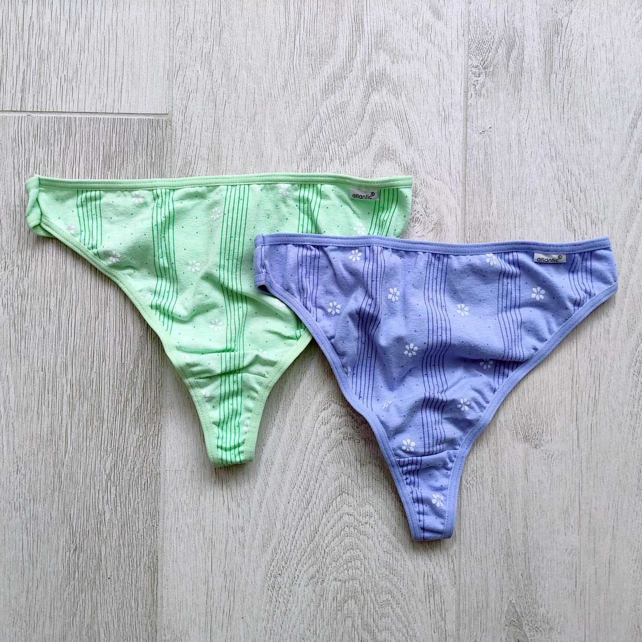 Набір 2 шт. жіночих стрінгів ATLANTIC у смужку розмір M