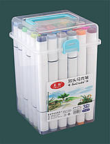 Набір скетч-маркерів 36 кольорів двосторонні Leader пластиковий бокс CY-811-36