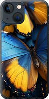 Чехол на iPhone 13 Mini Желто-голубые бабочки "6046u-2373-18101"