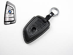 Шкіряний чохол для ключа BMW X3, X5,X6, X7, 3-series, 5-series, 7-series, X5M, X6M, X7M, M5, M8 (чорний)