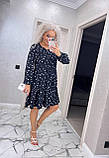 Коктейльна сукня жіноча бебі долл в горошок біле горошок легка сукня з довгим рукавом вільна сукня до коліна, фото 9