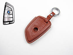 Шкіряний чохол для ключа BMW X3, X5,X6, X7, 3-series, 5-series, 7-series, X5M, X6M, X7M, M5, M8 (коричневий)