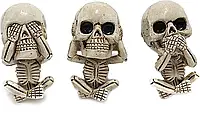 Mogam Car Evil Skull Trio Статуя автомобиля из смолы Evil Skull Trio Набор зажимов для кондиционера